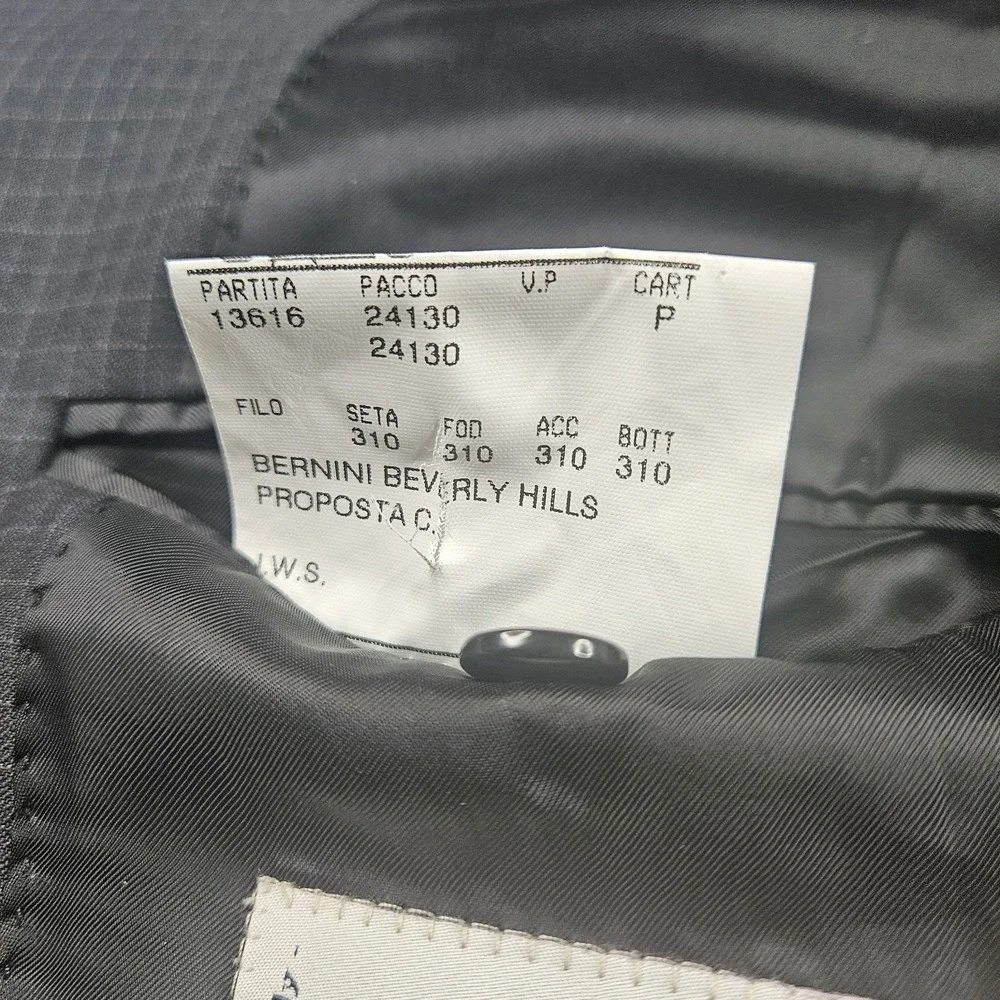 Canali Blazer Mens 44L 100% Wool Sport Coat Jacket Made In Italy Waffle Pattern